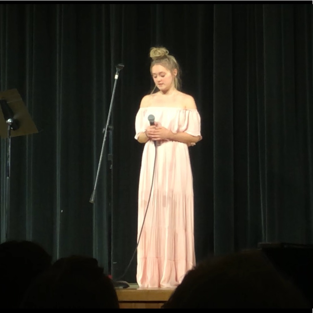 baby pink sleeveless dress